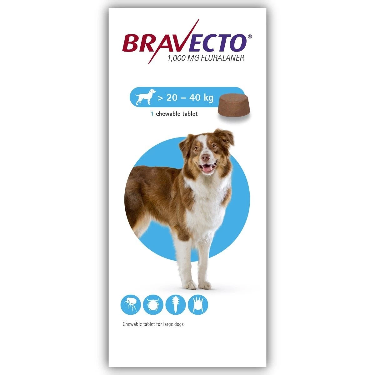 Bravecto Chewable Tablet - Large Dog Bravecto Chewable Tablet - Large Dog -Healthy Pets Shop bravecto chew tablet large dogs