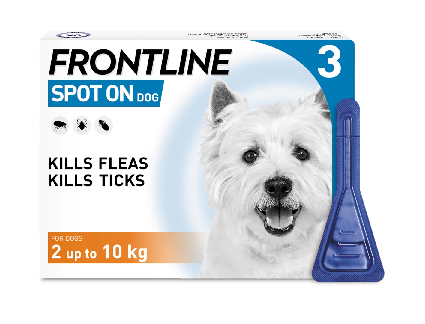 Frontline Spot-On Flea & Tick Treatment Dog 2 -10 Kg - 3 Pack Frontline Spot-On Flea & Tick Treatment Dog 2 -10 Kg - 3 Pack -Healthy Pets Shop frontline small dog 3