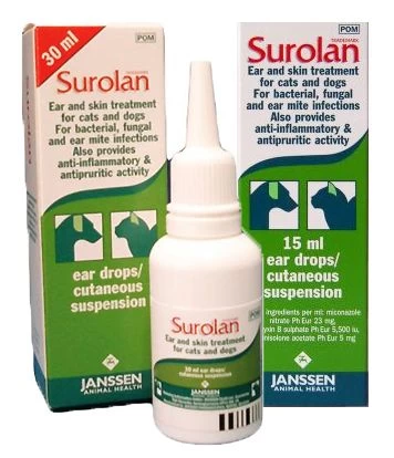 Surolan Ear Drops - 15ml Surolan Ear Drops - 15ml -Healthy Pets Shop surolan